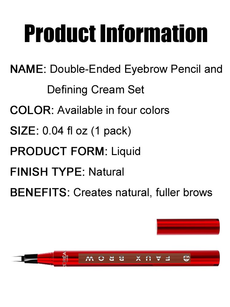 Double-ended eyebrow pencil and styling cream set