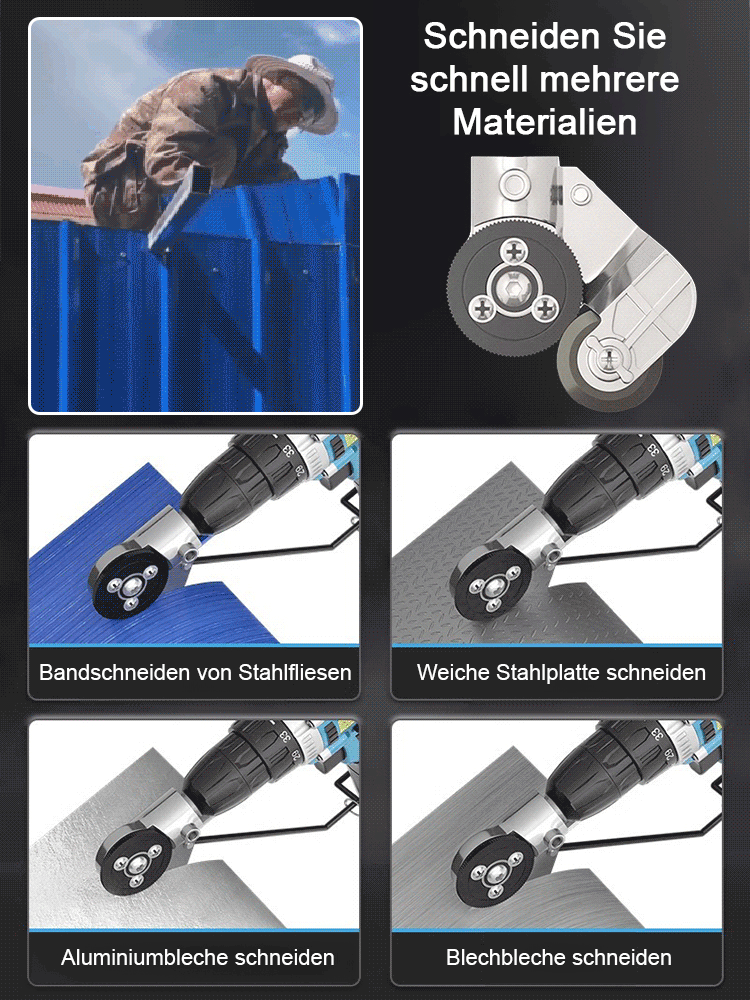 【Elektrische Bohrmaschine verwandelt in Blechschere】Metallblech-Schneidwunder