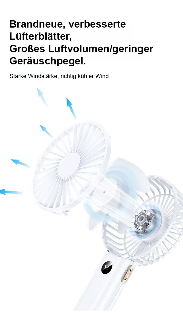 Turbo Roll Mini-Handventilator mit LED-Beleuchtung