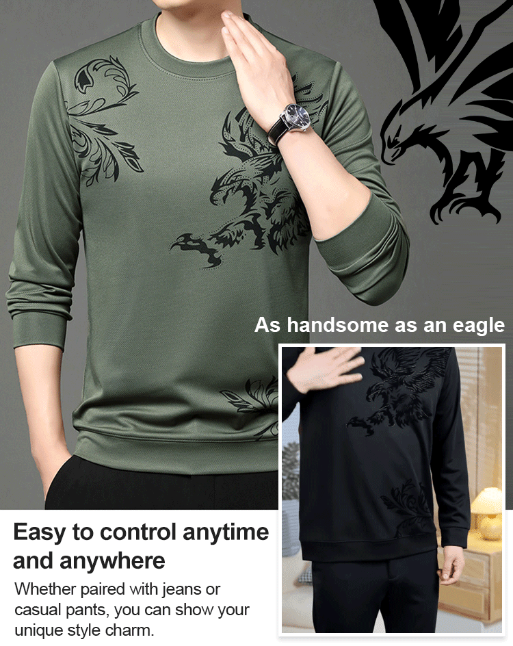 [Hot item recommendation] Eagle print business sweatshirt