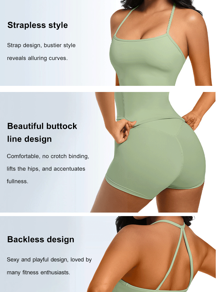 Suspender top high waist yoga shorts quick dry suit