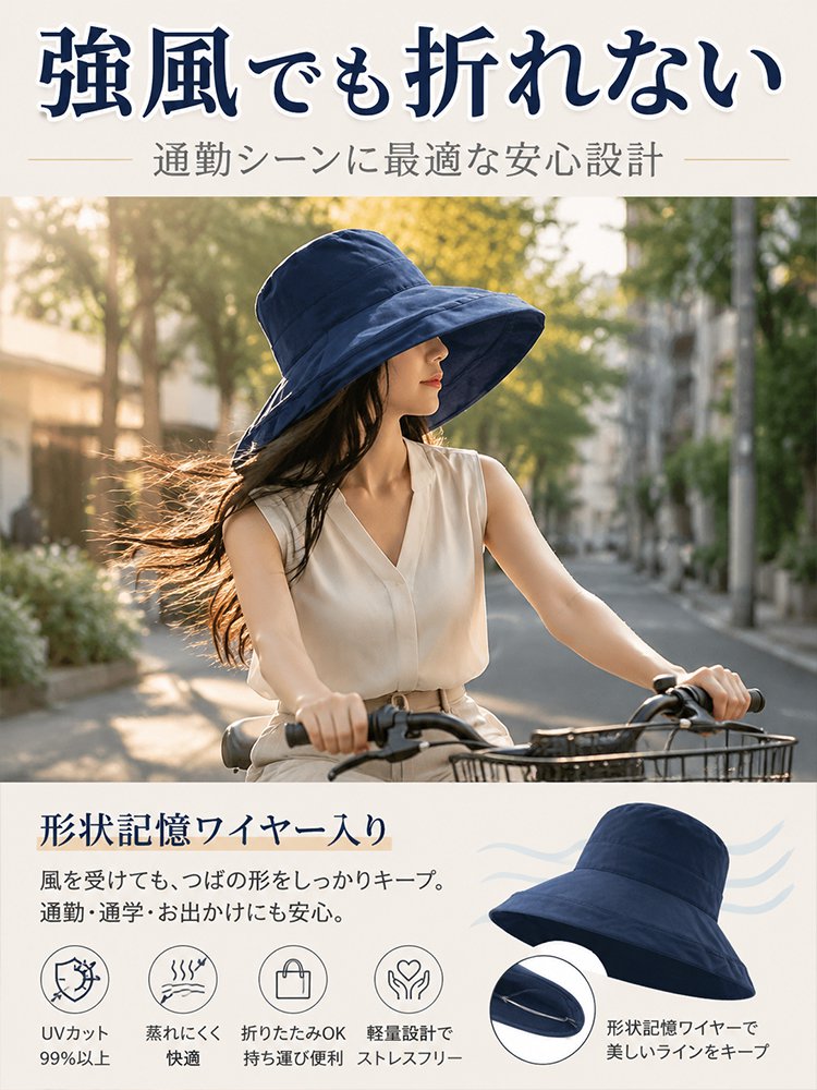 UV対策バケットハット