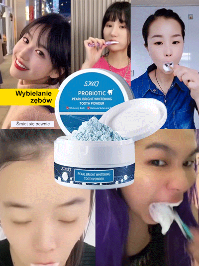 Perłowy wybielający proszek do zębów z probiotykami