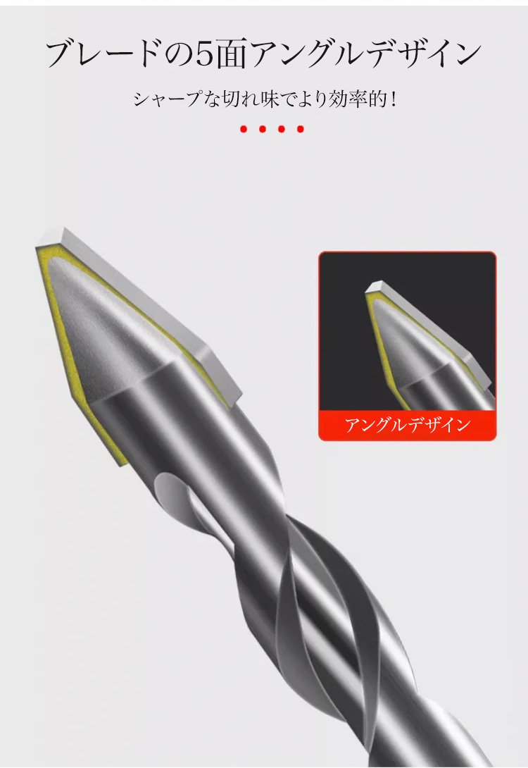 六角軸偏心ビットのサイズバリエーション