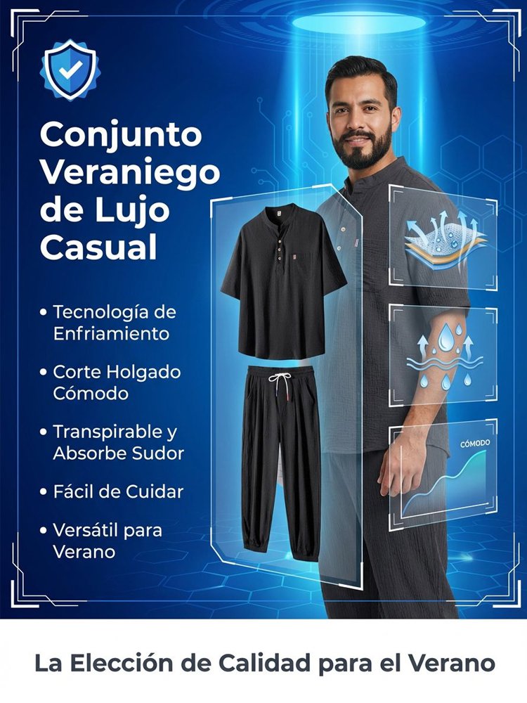 Conjunto de manga corta transpirable y absorbente de sudor para tallas grandes de verano