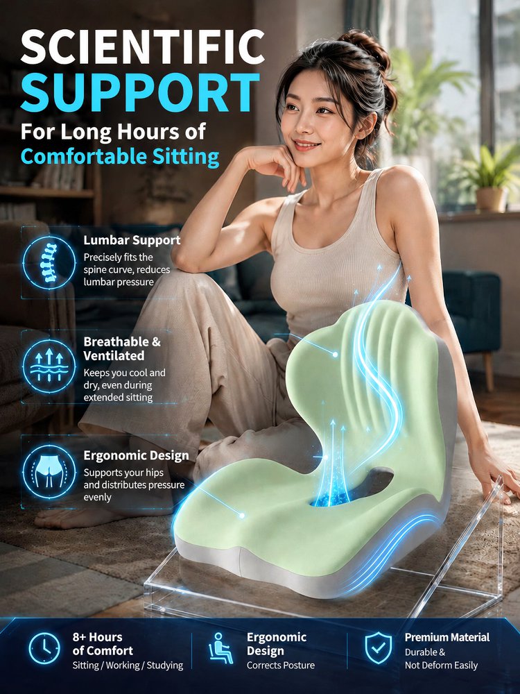 Reinforced Dual-Sided Ergonomic Lumbar Support for Heavier Users