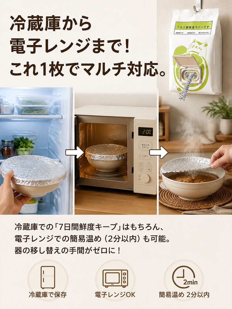 保温＆鮮度キープアルミホイルフードカバー 
