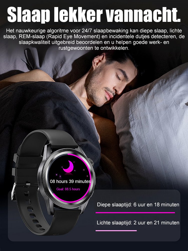 Stalen band Watch4 Pro bloedglucosehorloge