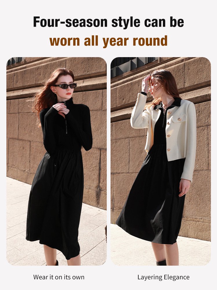 French Hepburn Style Women's Long Dress