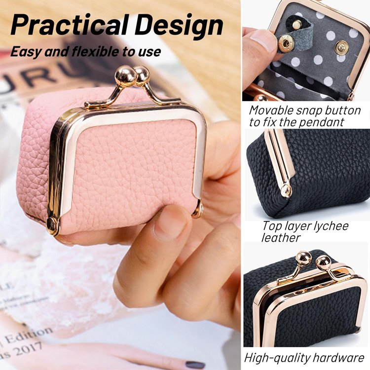 Genuine Leather Small Diamond Ring Jewelry Coin Purse