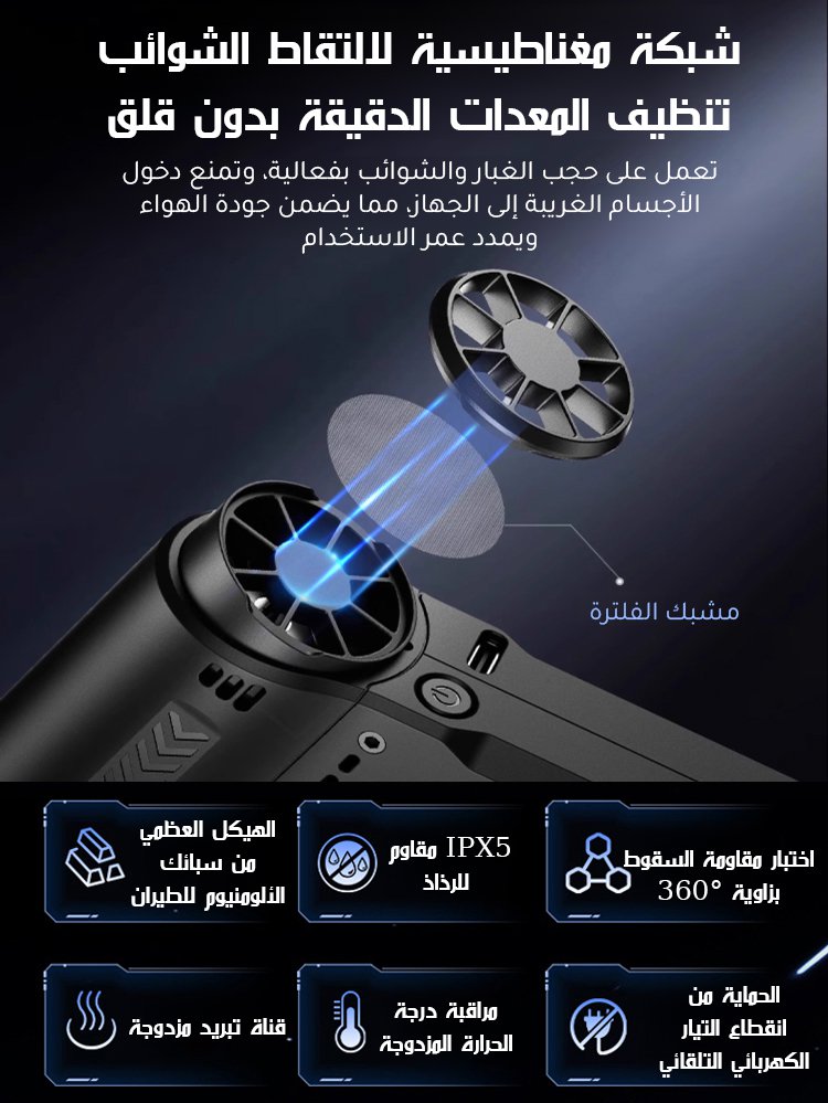 مروحة قوية محمولة بدون فرشاة للتخييم في الهواء الطلق