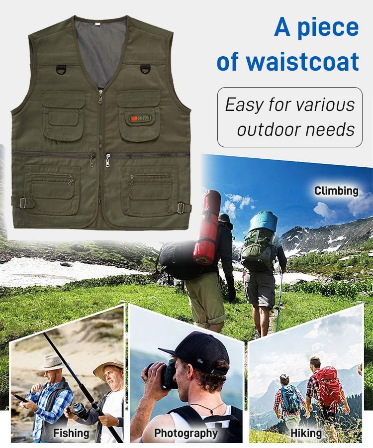Multi-pocket fishing photography undershirt