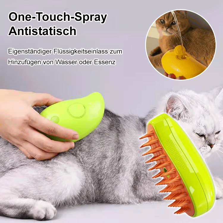 Ein-Knopf-Spray gegen fliegendes Fell Haustier Elektrische Sprühmassagebürste
