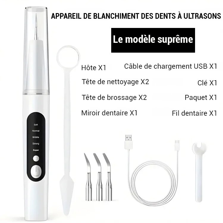 Appareil de nettoyage dentaire à ultrasons pour blanchiment des dents