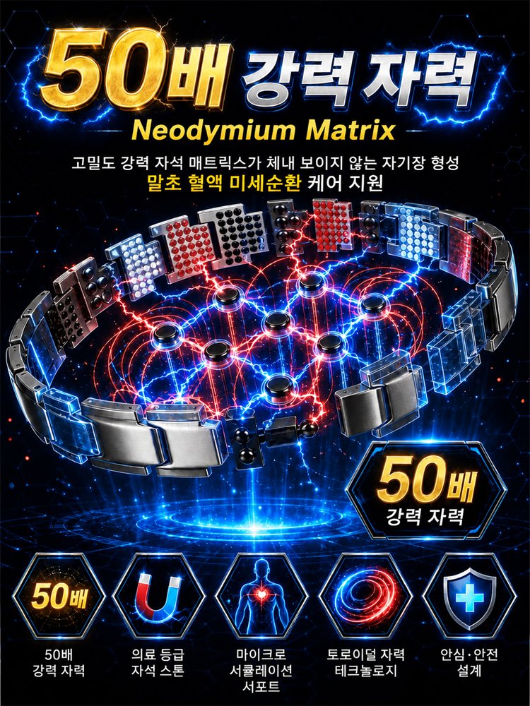 【프리미엄 의료 케어급】다점 자석 자기 케어 팔찌