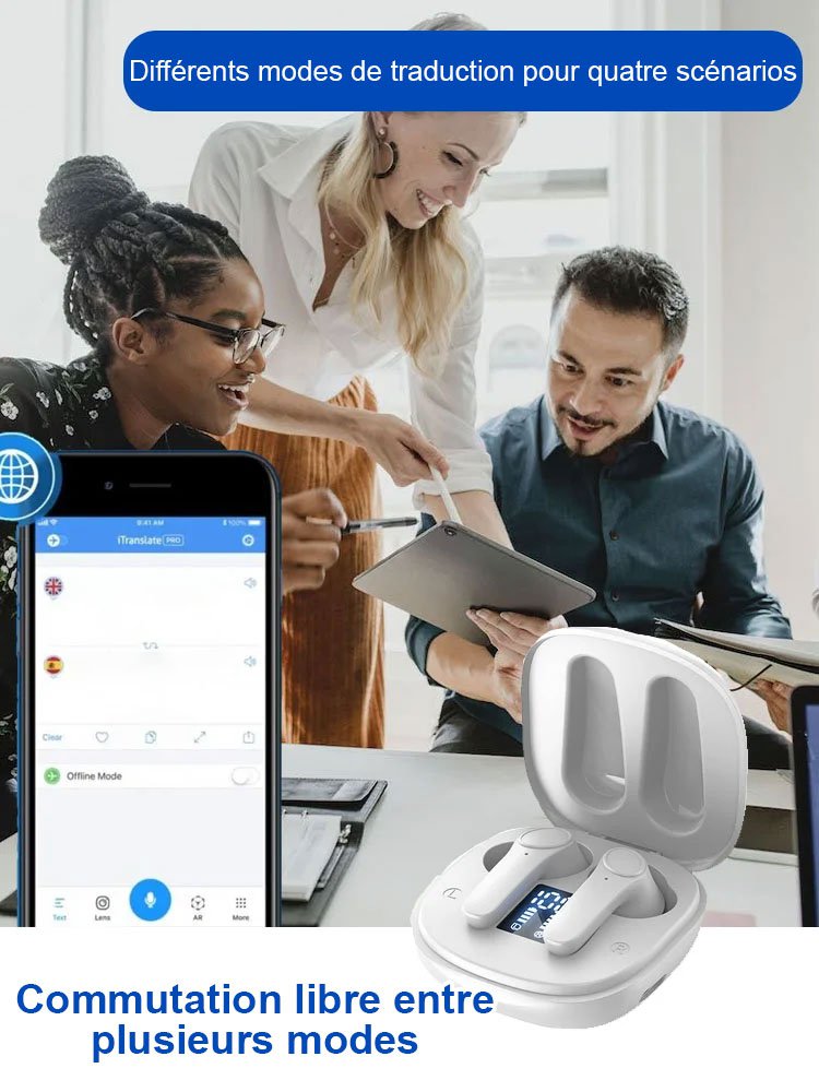 Casque de traduction en temps réel Bluetooth Smart Voice