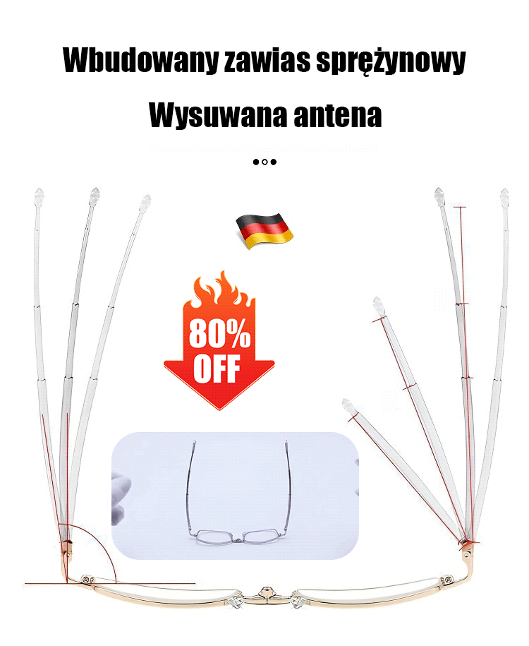 Rozciągliwe, składane okulary dla starszych osób