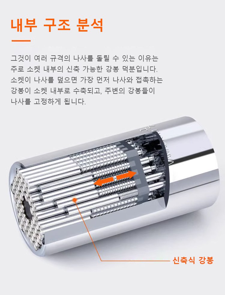 유니버설 소켓 렌치로 다양한 너트 조임