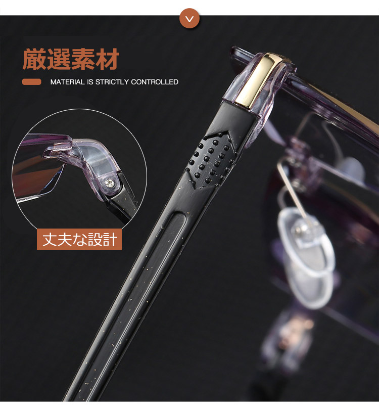 ブルーライトカット老眼鏡の高品質超クリアレンズ