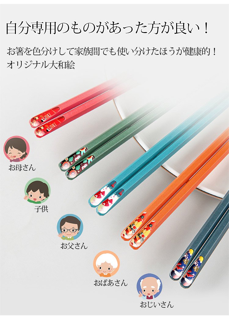 おしゃれなデザインの箸5膳セット