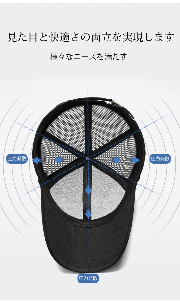 軽量で快適な野球帽子の横からの画像