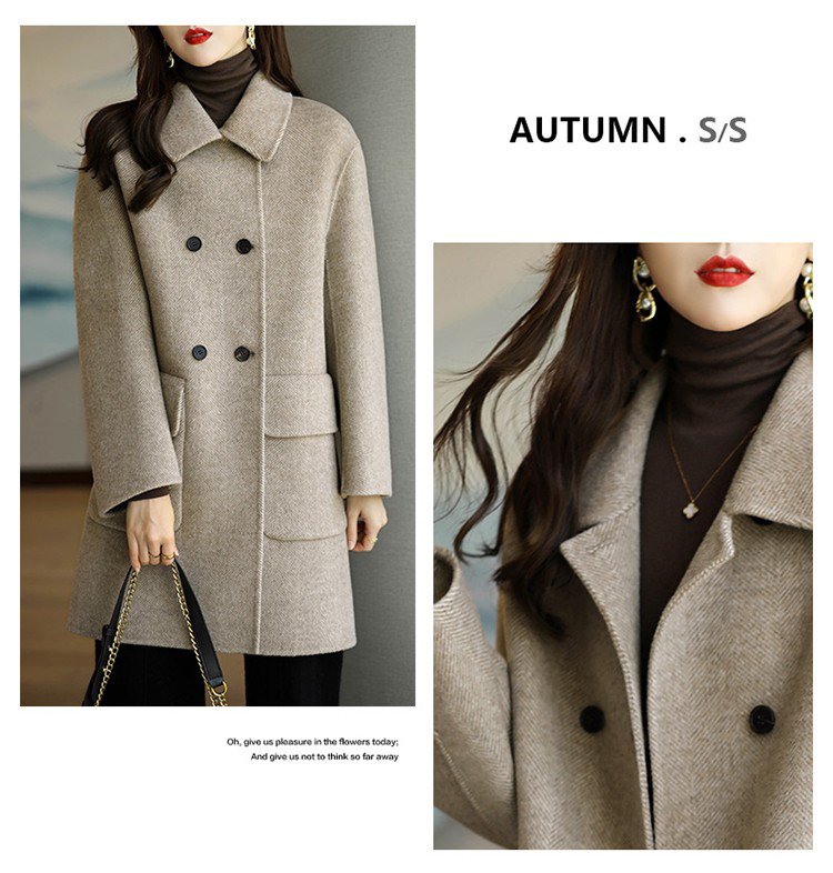 カジュアルにも使えるノーカラーコート