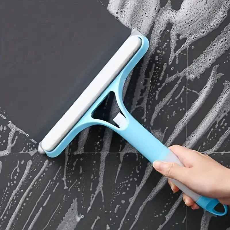 Multipurpose shower squeegee with integrated spray bottle