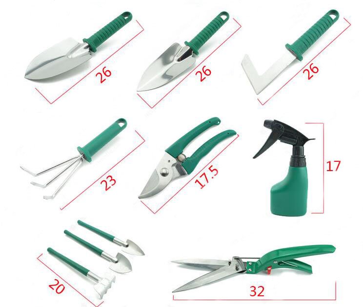New 10-piece Garden Tools Set Garden Appliances Shovel, Rake, Scissors, Watering Can Garden Supplies