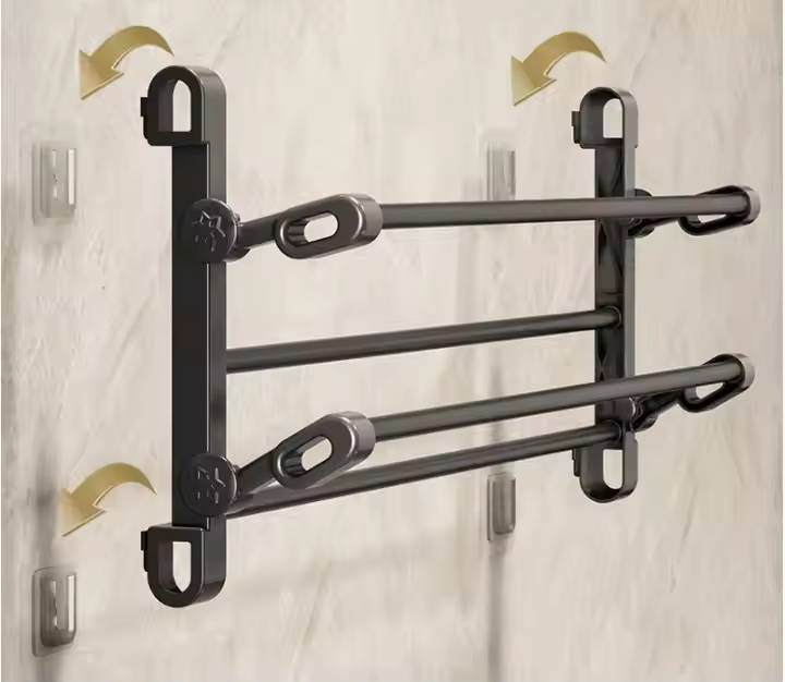 Durable and sleek Foldable Wall-Mounted Shoe Rack mounted on a wall