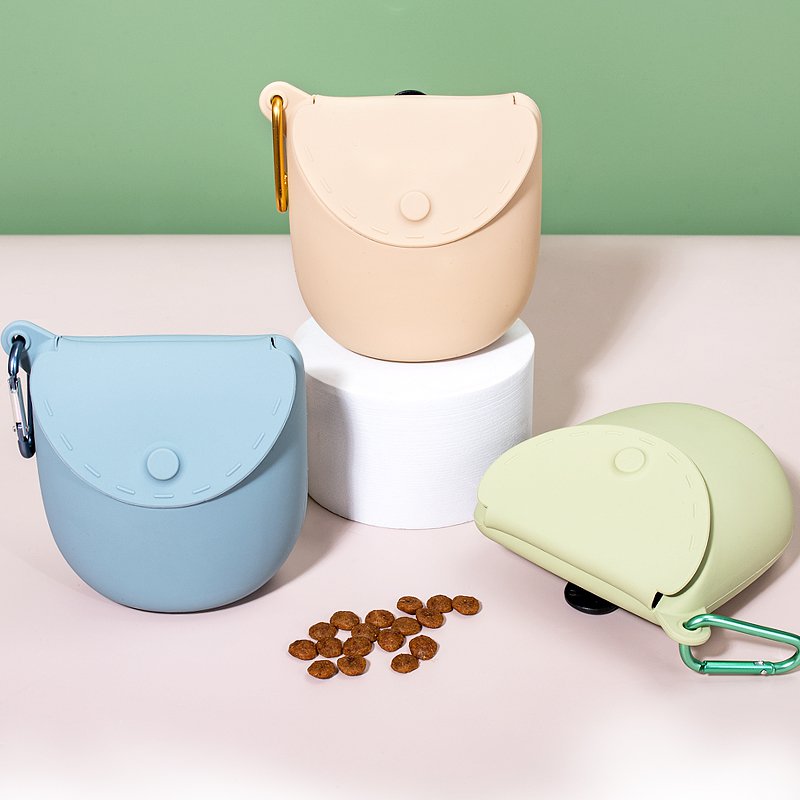 실리콘 강아지 사료 및 간식 허리 파우치