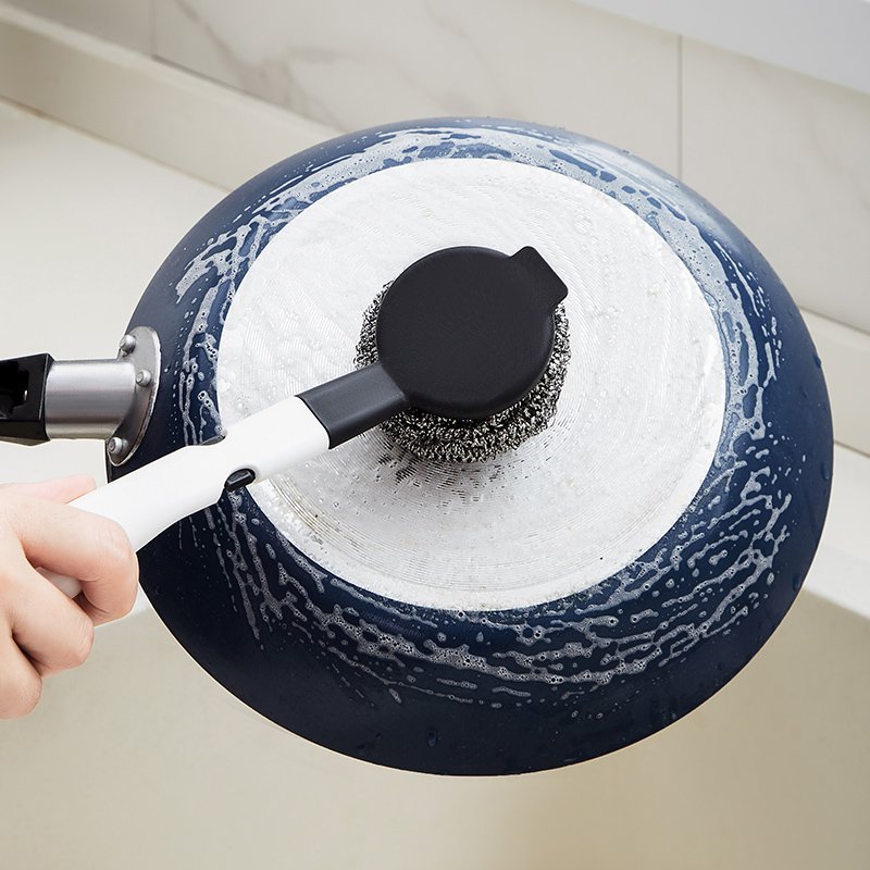 Household cleaning tools kit with scrubbing brushes