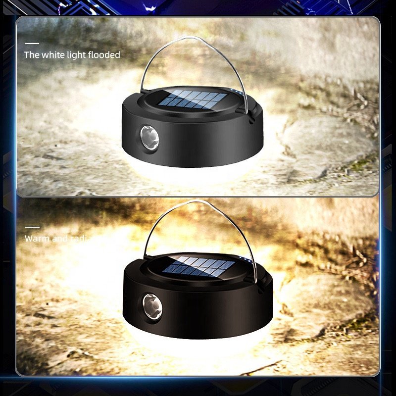 2024 New Portable Strong Light Solar Charging Camping Lamp TYPE-C Rechargeable Emergency Led Bulb Li