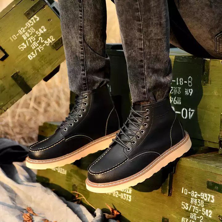 Botas de cuero genuino para hombre