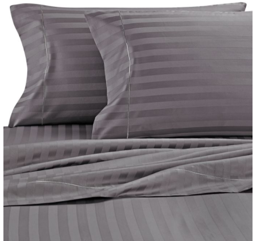 100%コットンサテンストライプベッドシーツセット