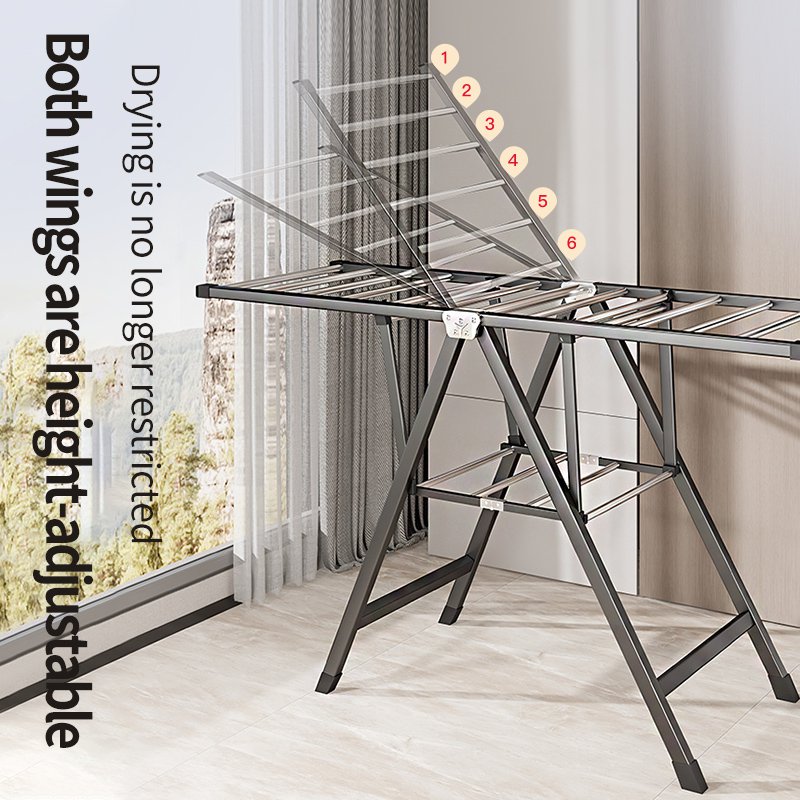 Household Metal Foldable Clothes Drying Rack Organizer for Clothes Iron Plastic Shoes Storage Bag fo