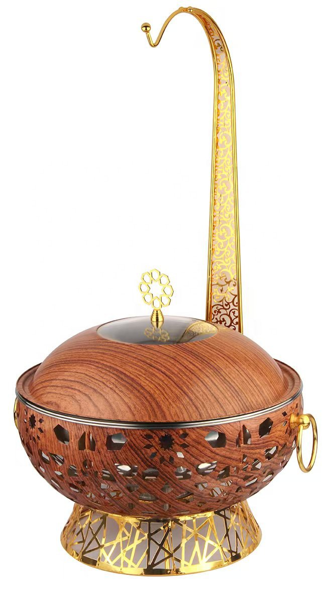 Tapa redonda de acero inoxidable de 8L con colgador para olla de hot pot