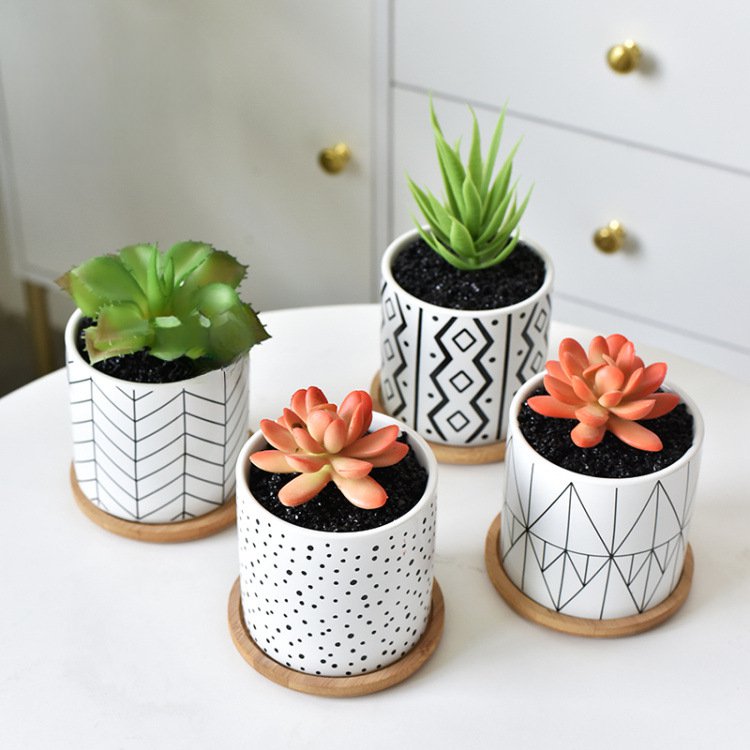 手作りの陶器の植木鉢