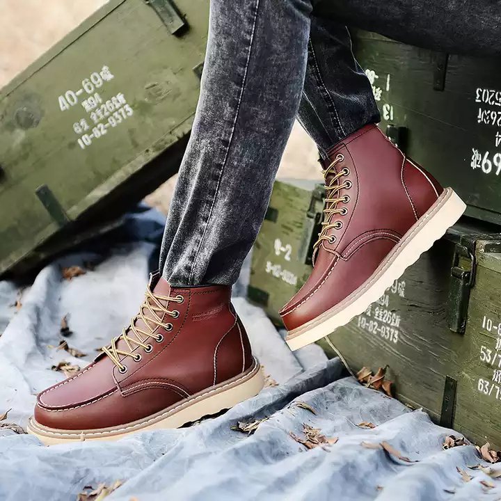 Botas de cuero genuino para hombre