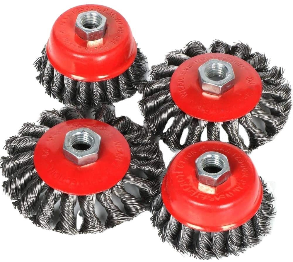 DELUN Factory Use International Standard Hardware Tools Carbon Steel Twisted Round Steel Wire Cup Br