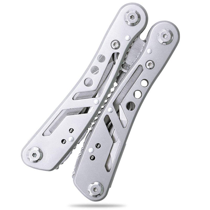 คีมอเนกประสงค์สแตนเลสพร้อมประแจและที่เปิดขวด มีหัวเปลี่ยน 10 ชิ้น พร้อมกระเป๋าไนลอน