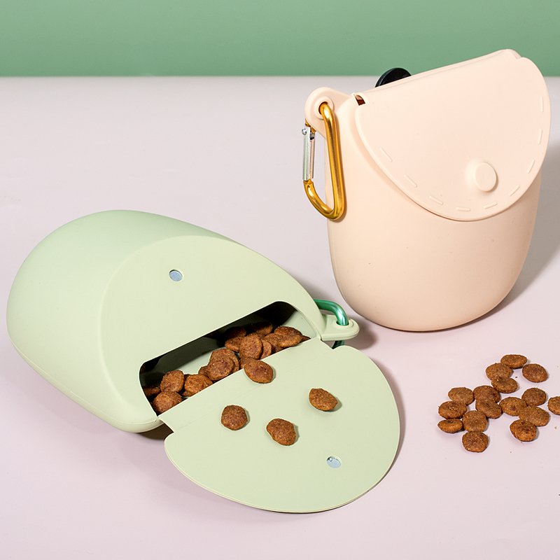 실리콘 강아지 사료 및 간식 허리 파우치