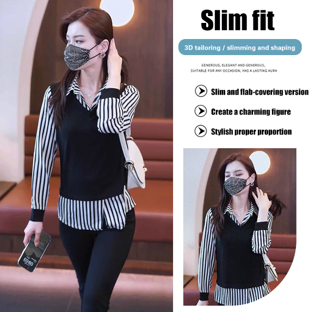 Fake 2-piece Slim Fashion Shirt