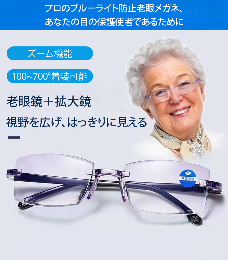 ズーム調整機能付き老眼鏡の使用シーン