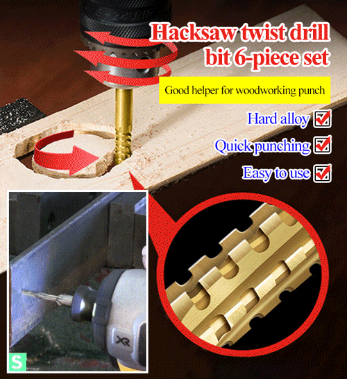 Twist drill bit saw drill set
