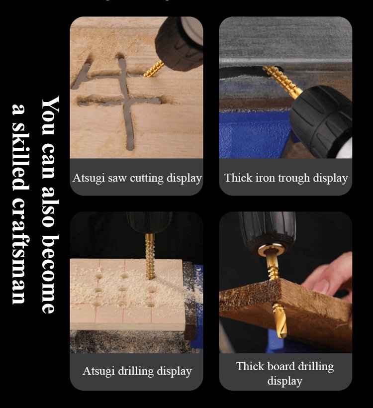 Twist drill bit saw drill set