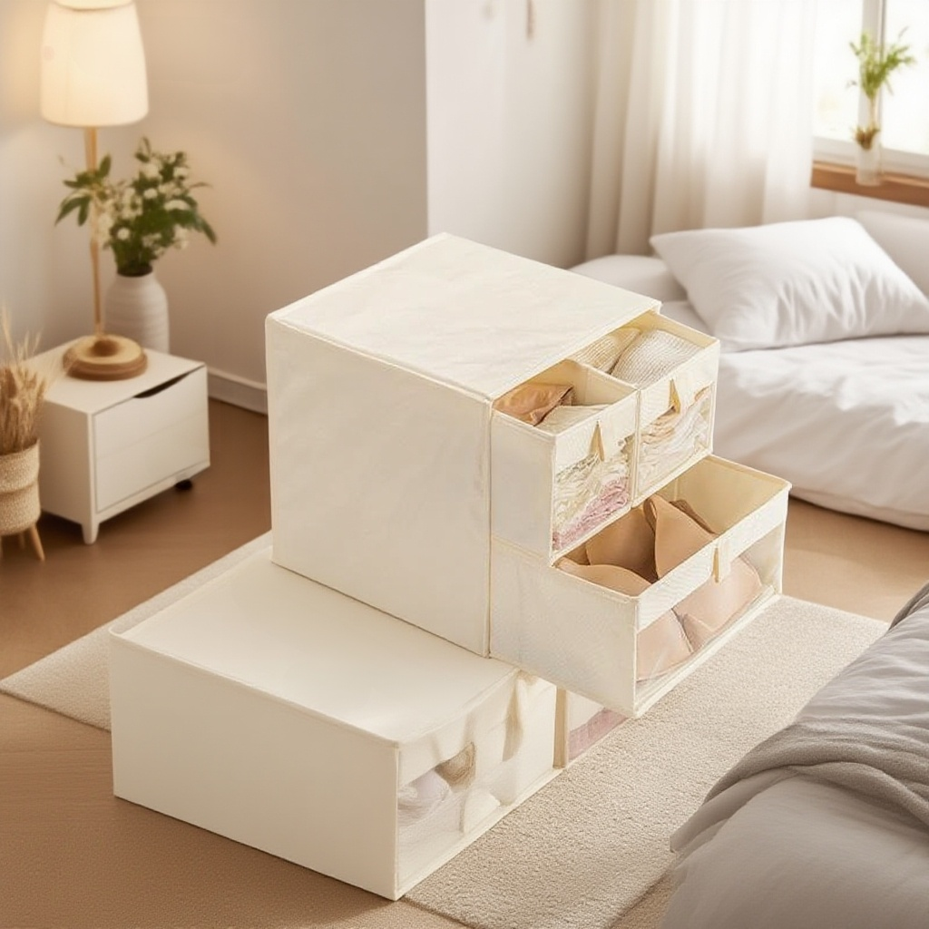 Platzsparende Aufbewahrungsbox für Unterwäsche