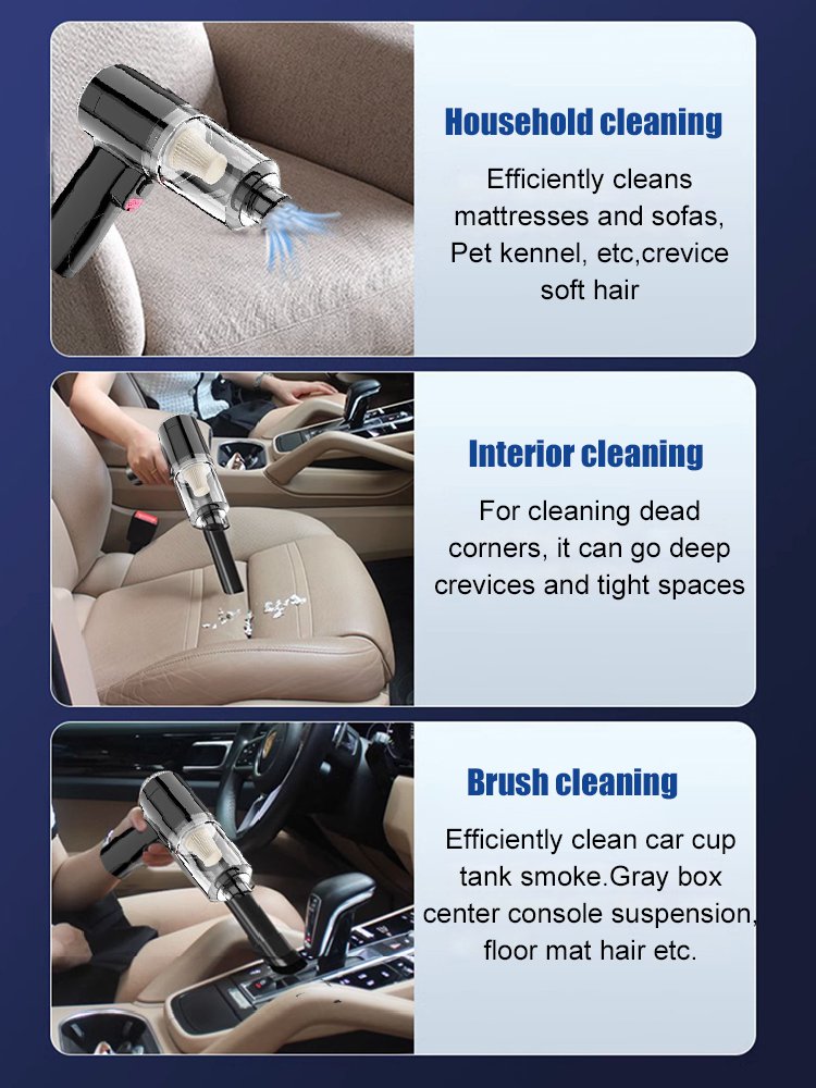 Multifunctional portable car vacuum cleaner