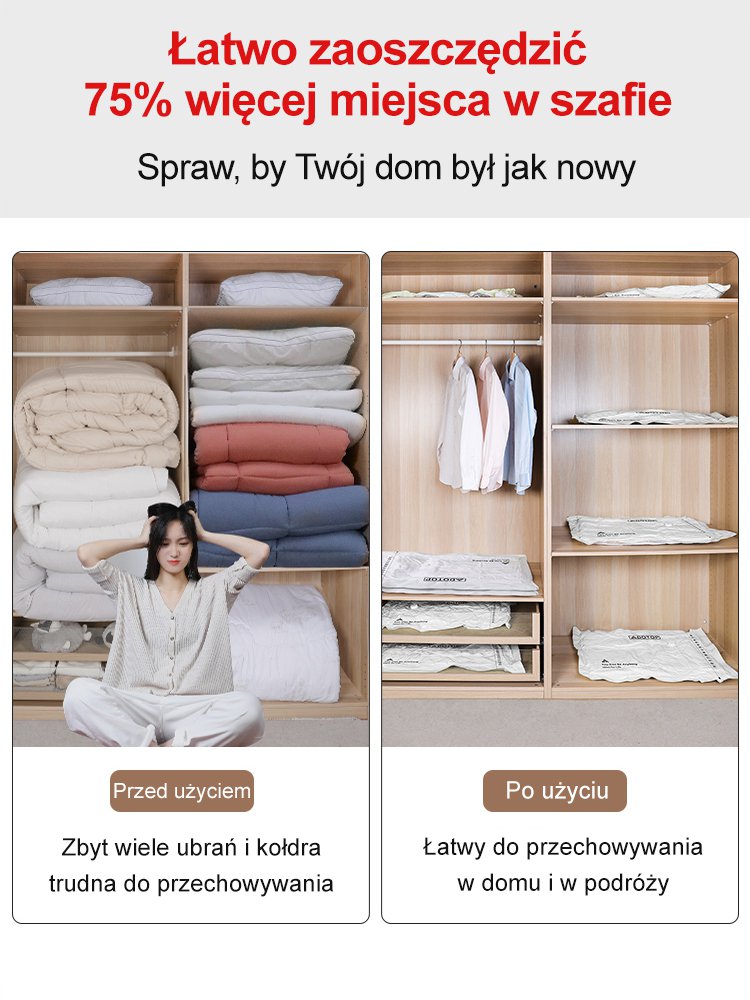 Popularny japoński worek próżniowy do przechowywania