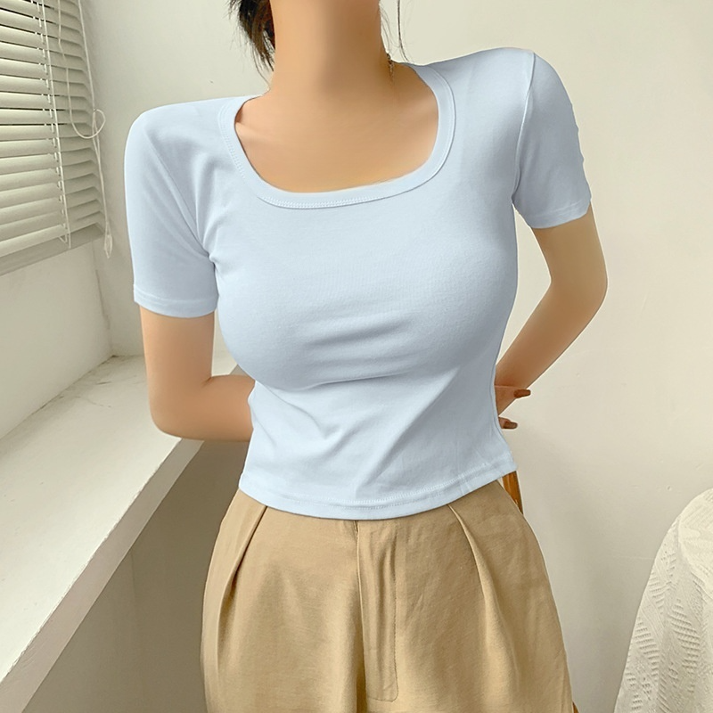 여성 여름 순면 반팔 티셔츠