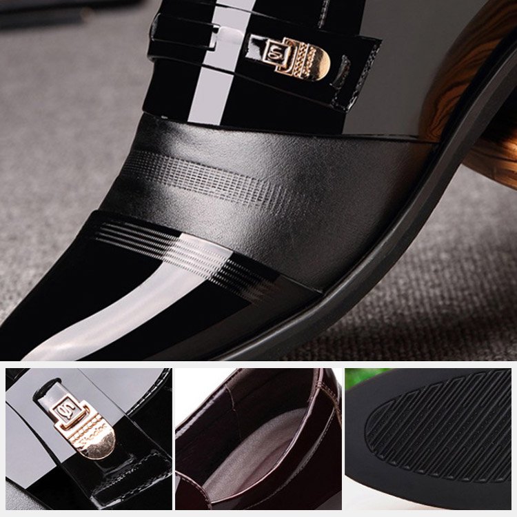 Biznesowe męskie skórzane buty na co dzień